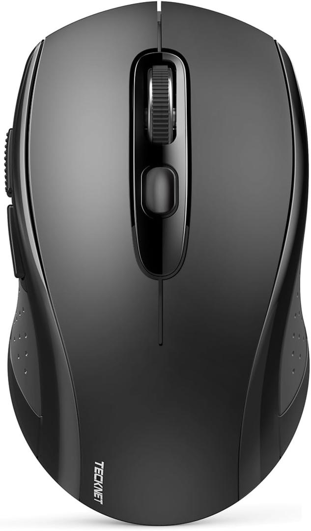 TECKNET Wireless Bluetooth Mouse for Laptop, 2.4G USB-A Silent Wireless Computer Mouse, 5-Level Adjustable 4000 DPI, Portable Mice with Receiver & 6 Buttons, 18 Months Battery Life (NOT USB-C)
