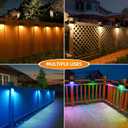 Aulanto Solar Fence Lights 8 Pack-Plus,100 Lumen Big Outdoor Solar Light IP65 Waterproof, Warm White and 10 RGB Modes,Fence Lights Otdoor Solar Lighting for Backyard,Garden,Fence,Wall,Deck,Stairs.