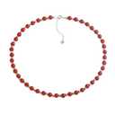 Natural Red Agate Choker Necklace Sterling Silver 6MM Round Beads Mixed Pumpkin Beads Strand Necklace for Women (6 MM //45+5 CM, Red Agate Mixed Pumpkin Beads)