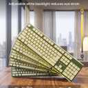 Wireless Keyboard with Warm Backlit, Quiet, Rechargeable, 2.4GHz, Green