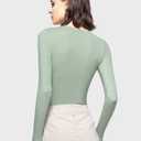 PUMIEY Women's Long Sleeve T Shirts Crew Neck Slim Fit Tops Sexy Basic Tee Smoke Cloud Pro Collection