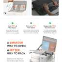 20IN Carry On Luggage,Top Opening Aluminum Frame Hardside 100% PC Airline Approved Suitcase -with TSA Lock,Cup Holder,USB Charge,Side Pothook, 360°Spinner Wheels-Milky White