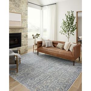 Loloi Angela Rose Blake Collection BLA-03 Denim/Taupe 9' x 13', .25" Pile Height, Fringe, Area Rug