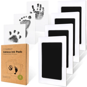 2 Pack 4PK Inkless Hand And Footprint Kit, Ink Pad For Baby Hand And Footprints, Mess Free Baby Imprint Kit
