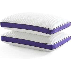 BPC Shredded Memory Foam Pillows Queen Size, Cooling Bed Pillows for Sleeping, Adjustable Firm Soft Support for Side Back Stomach Sleepers, Hypoallergenic Removable Washable Cover, CertiPUR-US, 2 Pack
