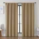 Simplebrand Ava Taupe Blackout Curtains for Bedroom 84 Inch Length 2 Panels Set, Solid Thermal Insulated Privacy Living Room Window Treatment Curtains Blackout Drapes, W50 x L84 Inch, Taupe