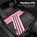 All Weather Rubber Floor Mats for Honda CR-V 2017-2022 (Gasoline & Hybrid) | Custom Fit Heavy Duty Anti-Slip Car Mats for CR-V, 1st & 2nd Row, Black & Pink