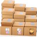 mekueeex 100 Pcs Soap Packaging Boxes with Window Mini brown Paper Boxes Bulk Homemade Soap Making Gift Accessories for Homemade Cookies Candy, 3.5 x 2.6 x 1.2 Inch(Brown)