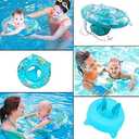 Baby Pool Float, Baby Swimming Float Ring Inflatable with Safety Seat for 6-36 Months Toddler Kids, Baby Floaties for Infants Bath or Swim Training Aid (Blue)