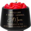 2 x Mothers Day Birthday Gifts for Mom, Moms Gifts from Daughter, Son - Christmas Valentines Day Present for Mother 5 oz Mom Rose Style Candles