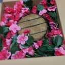 INQCMY Artificial Hanging Flowers Basket for Outdoors Spring Summer Decoration,Faux Silk Begonia in Planter Look Real UV Resistant for Outside Home Porch Patio Garden Balcony Yard DecorDeep Pink