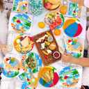 Beach Party Supplies Serve 24, Summer Beach Party Decorations Include Hello Summer Party Plates, Napkins,Cups,Tablecloth,Banner,Balloons and Cake Toppers for Hawaiian Pool Birthday Baby Shower Decor