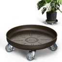 HOLKIE 12" Plant Stand with Wheels - Total Capacity 320 lbs - Rolling Plant Caddy with Brake - Plant Saucer for Indoor&Outdoor - Flower Cart, Rust-Resistant Finish, Easy to Move