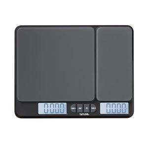 Taylor Dual Platform Food Kitchen Scale, Digital Grams and Ounces for Weight Loss, Baking, Cooking, Meal Prep, Spices, and Coffee, Backlit Display, Glass Platforms, 15lb, and 16oz Capacity, Black