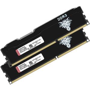Yongxinsheng 16GB (8GBx2) DDR3 1866MHz (PC3 14900) CL13 Desktop Memory 240Pins 1.5V Non-ECC Unbuffered Ddr3 UDIMM RAM - Black