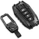 Zinc Alloy Key Fob Cover,Keychain,Full Protection Car Key Case for Toyota Venza Sienna Tundra Prius RAV4 Prime Land Cruiser Corolla Highlander 2025 Camry Keyshell Accessories(NO.038 Black)