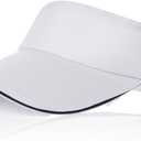 Sun Visor Hats for Women UV Protection, Adjustable Sports Visor for Running Golf Tennis Softball White (White)