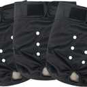 Washable Female Dog Diapers - Premium Reusable Diapers for Doggie in Heat - Highly Absorbent Dog Diapers Female for Pet Incontinence with Adjustable Snaps(Black, M)
