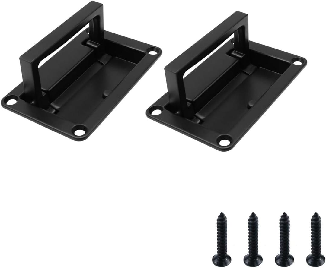 Bitray Recessed Pull Handles Hatches Pull Handle Black Toolbox Recessed Flush Pull Handle for Deck Hatch -2Pcs