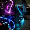 6ft LED Fiber Optic Whip Dance Space Whip with 12 Colors, 36 Color Modes 360 Swivel Pixel Rave Whip Rave Lights for Gift,Dancing Parties, Music Festival, Christmas Carnival