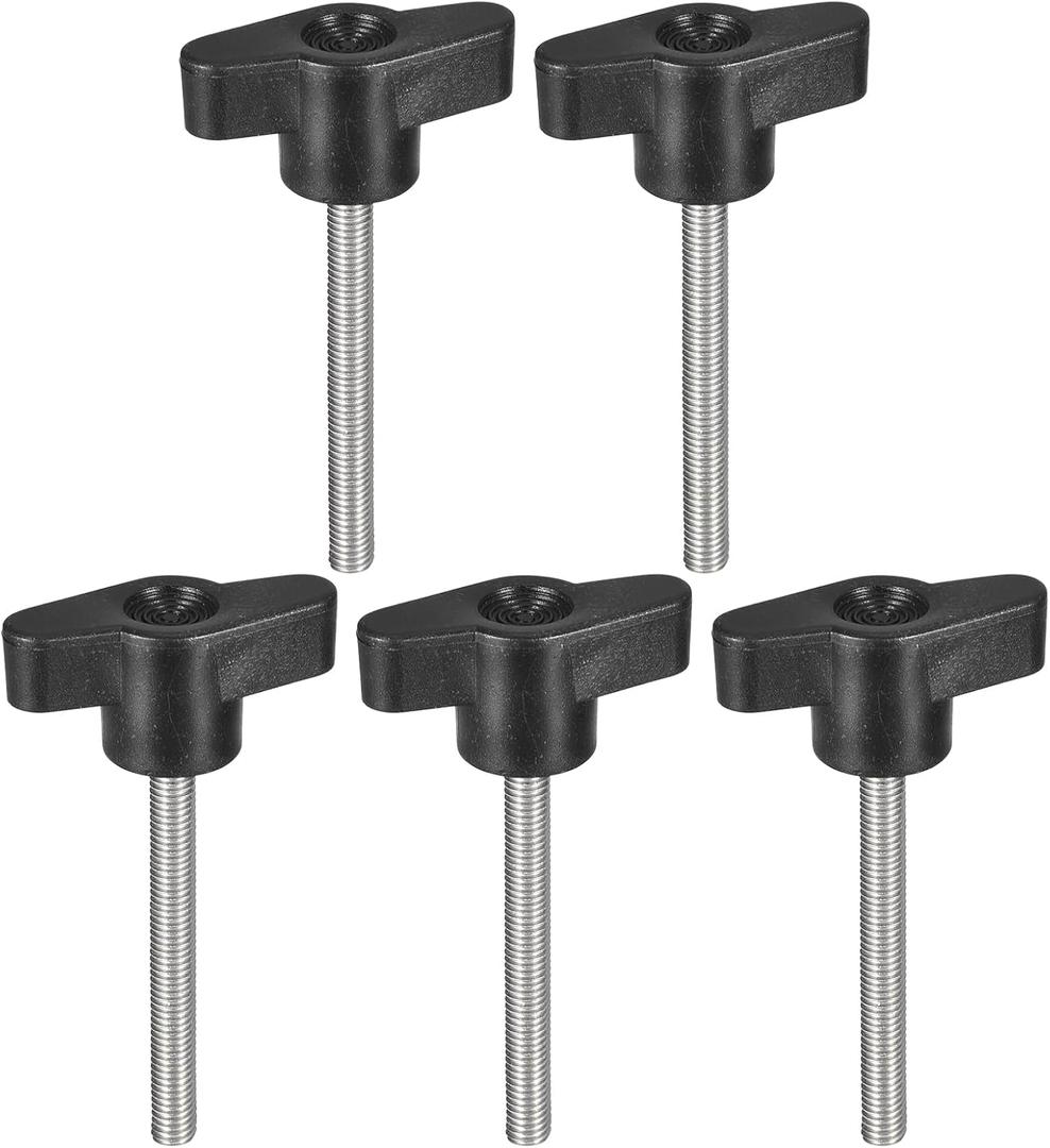 uxcell 5Pcs Clamping Screw Knob, M5 x 50mm Metric 304 Stainless Steel T Shaped Thumb Screws Handle for Quick Remove Hand Tightening Knob Replacement