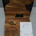 Book Holder Stand for Reading Rest, Wooden Foldable Book Rest with Book Page Holder, Cup, iPad & Phone Stand, Book Nook Reading Valet Desktop Triangle Bookstand Bookshelf for Readers Bookworms Gifts (Cat)