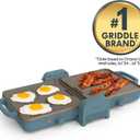 bella 10"x20" Fold and Store Griddle, Non-Toxic, Ceramic Coating, Surf