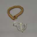 Nautical Rope Toilet Paper Holder Coastal Towel Holder with Metal Hook for Bathroom Decor (White)