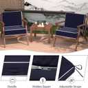 5" Thicker Outdoor Chair Cushions 2 Sets 24" *24" Waterproof Patio Chair Cushions for Outdoor Furniture w/Removable Cover 30D High Density Sponge Filling Thicken Patio Furniture Cushion w/Handle &Ties