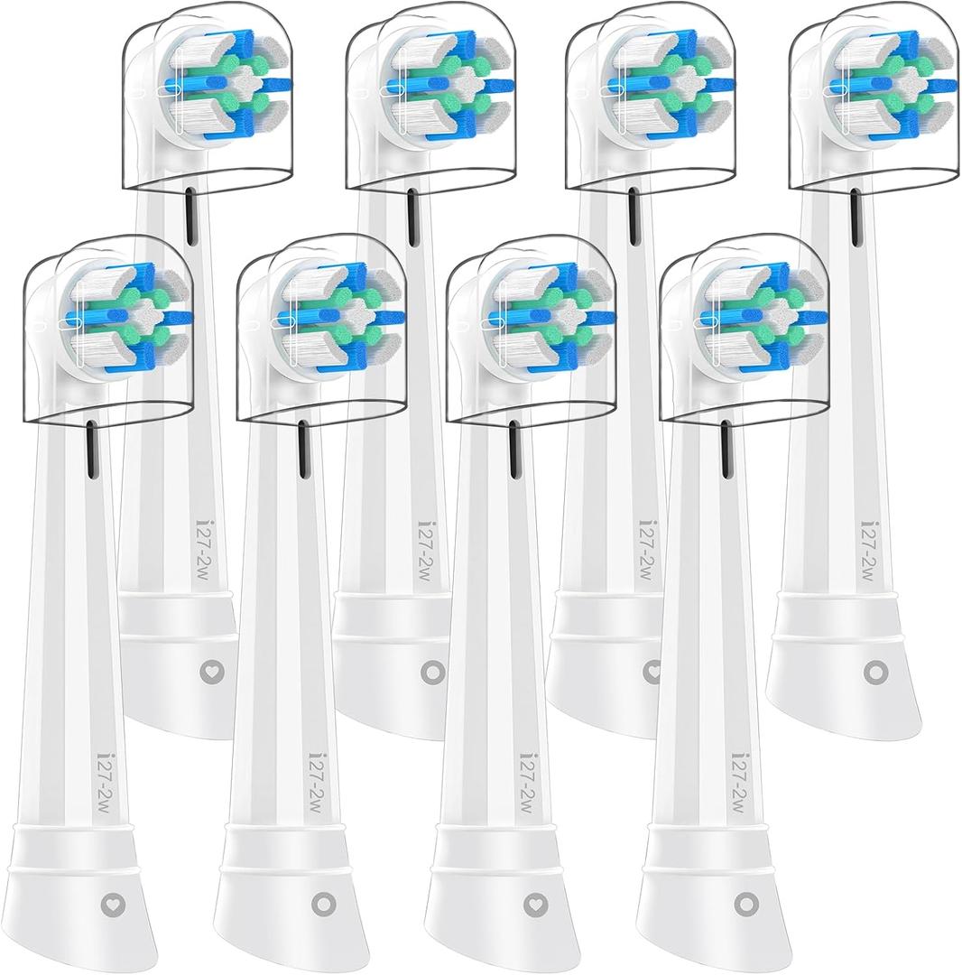 8 Pcs IO Replacement Heads Compatible with Oral b iO 2/3/4/5/6/7/8/9/10/Deep Clean Electric Toothbrush, Brush Heads Compatible with Oral b iO for Teeth Clean (White)