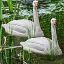 Swan Decoys for Geese | Large Floating Swan Decoy for Pool, Pond & Lake [2 Pack], 31 x 13.8 x 17.2 inches