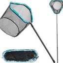 THKFISH Carbon Fiber Fishing Net - Long Handle, Portable Telescopic Landing Net - 27 to 157.5 Inch - Aluminum Mesh Frame Rubber Coated (83 Telescopic Handle/17.7 Hoop Size)