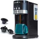 Single Serve Coffee Maker for K-Cup Pods & Ground Coffee, 6 to 14oz Brew Sizes, Strong Brew Option, Fast Brewing, Compact Design with Removable 40oz Reservoir, Travel Mug Friendly, Black