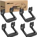 Nilight Universal Side Step Slip-Proof Aluminum Side Hoop Steps Nerf Bars Assembly Black 4 Pcs for Chevy (Chevrolet) Ford Toyota GMC Dodge RAM (Drilling Required)