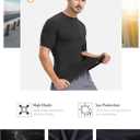 Dalavch 5 Pack Men’s Compression Shirts Short Sleeve Cool Dry Sports Athletic Workout Base Layer Undershirt T-Shirt Tops 2 Black 2 White 1 Blue Large