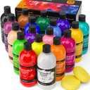 Nicpro 18 Colors Large Washable Paint Set for Kid (8.45oz), Acrylic Bulk Paint Supplies Non Toxic Tempera Paint for Art, Craft DIY, Poster & Finger Paint, School, Home, Teacher Classroom Must Haves