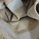 GRUHUM Jute Cotton Area Rug 4ft Round Natural Fiber Handmade Boho Farmhouse Jute Area Rug Soft Braided Rustic Vintage Reversible Rug- Indoor Kitchen Bedroom Living Room Hallways Enterway 4ft Circle