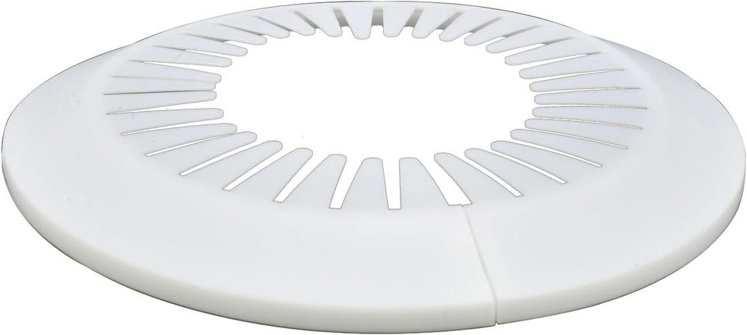Flange Pipe Cover Decoration, 4.72 to 5.51 in (120-140mm) PP Plastic Escutcheon Collar Water Pipe Drain Line Cover, Reinforced Type Plumbing Cover Plates for Wall Tube Decor, White, 1Pc