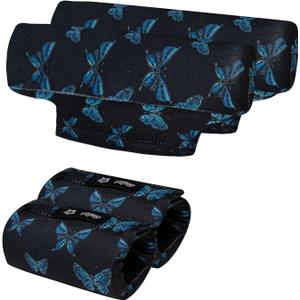 Underarm Crutch's Pad and Hand Grip Covers Universal Forearm Handle Padded Cushion Sets Accessories for Crutches (Blue Butterfly)