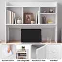 Vercraft Dorm Desk Hutch Wood Desktop Bookshelf 32.4x27.6x8'',White