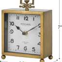 NIKKY HOME Small Gold Table Clock, Silent Non-Ticking Classic Battery Operated Decorative Mantel Desk Shelf Clock for Living Room Decor