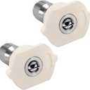 uxcell Pressure Washer Spray Nozzle Tips, 1/4" Stainless Steel, Pack of 1 (40 Degree, 2mm Orifice Diameter) (White)