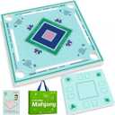 Floating Mahjong Table for Pool, 31.5'' Double-Sided EVA Floating Game Table, Waterproof Mahjong Table with Cup Holders for Mahjong, Cards, Poker & Dominoes, Pool Float Board for Hot Tub, Lake & Beach