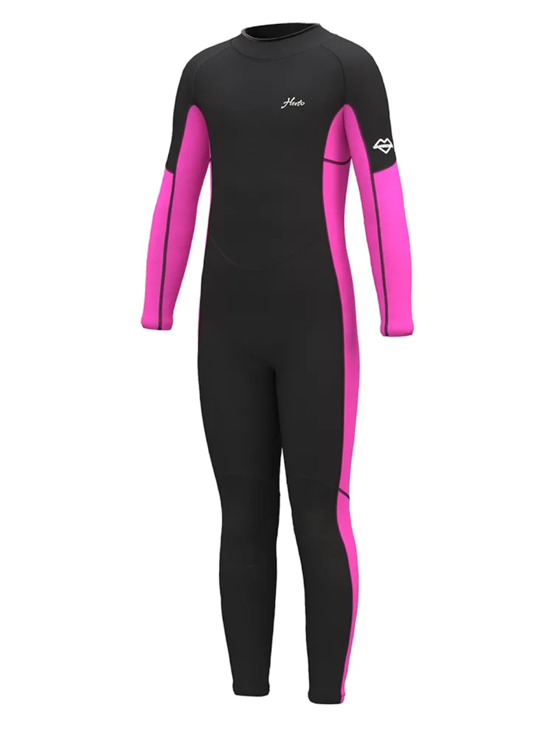 Hevto Kids Wetsuit for Boys Girls Toddler Youth 3/2mm Neoprene Full Wet Suits in Cold Water for Swimming Surfing Diving (10, K1-2mm-Front Zip-Green)