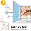 KESPEN Window Privacy Film Window Tint for Home Sun Blocking Static Cling One Way Mirror Tint Anti UV Reflective Film for Home and Office, Blue-Silver, 23.6 Inch X 6.5 Feet