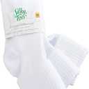 Silky Toes Womens Soft Rayon from Bamboo Socks | 3 Pairs Breathable Seamless Toe Crew Socks | Casual Dress Womans Socks (White) Size 9-11