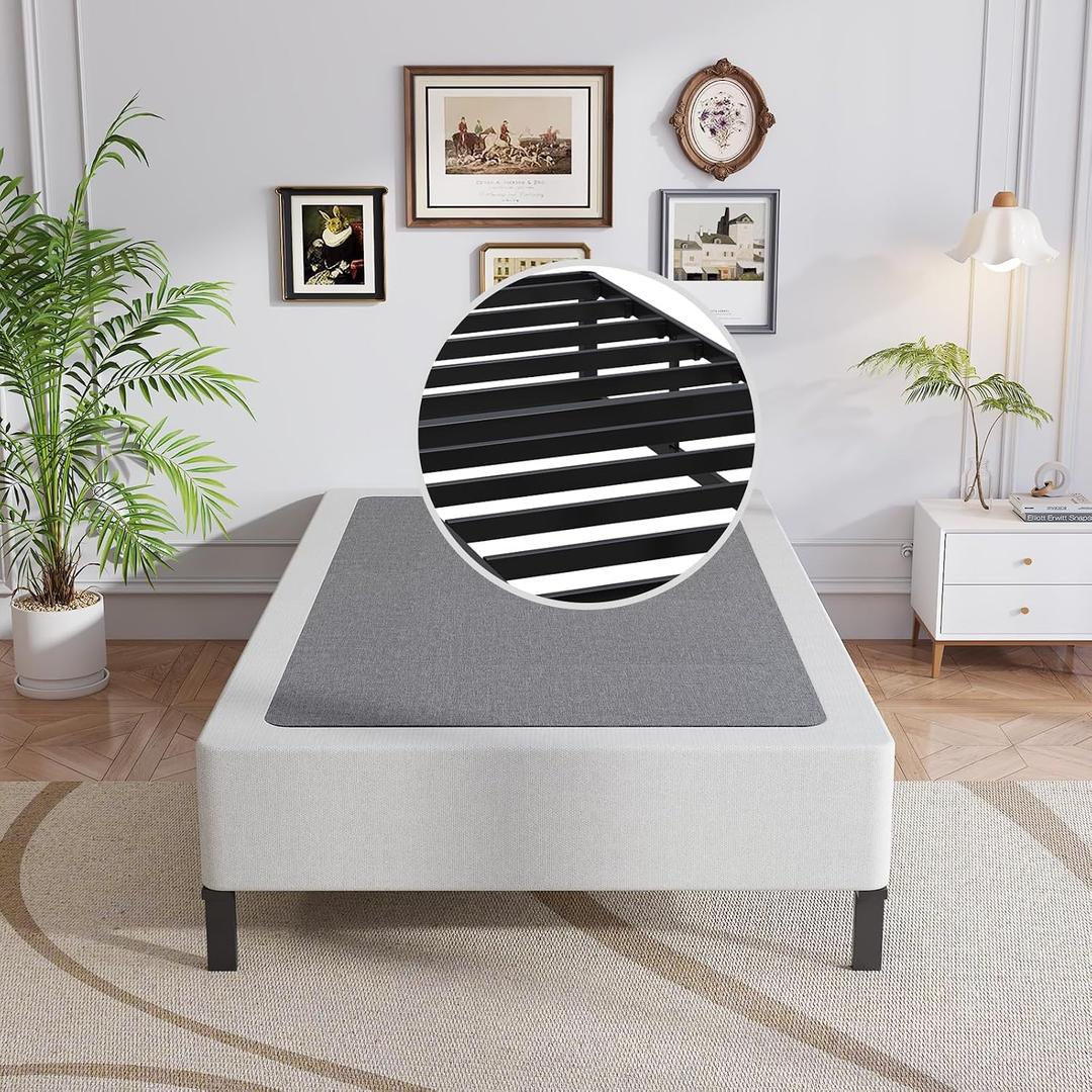 OSASET Twin Box Spring, 9 Inch Metal Twin Box Spring Only, Heavy Duty Metal Frame Mattress Foundation Support for 3000lbs, Easy Assembly, Noise Free, Non Slip