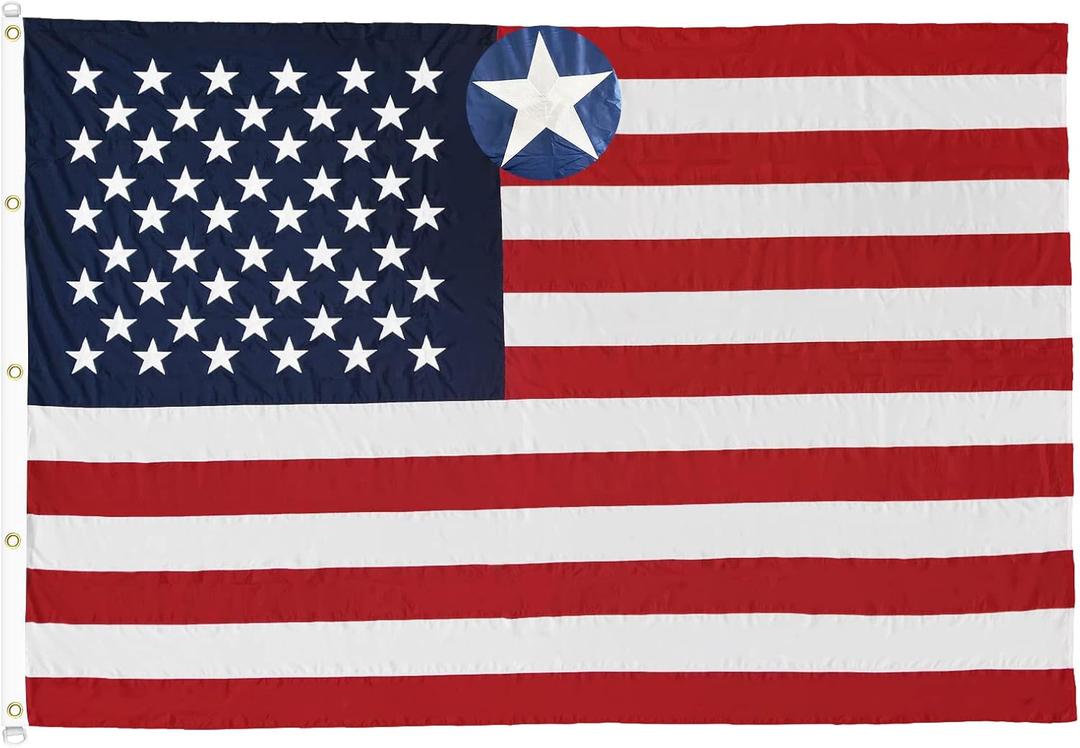 Homissor American Flag 10x19 Ft US USA Flags Large United State Flag Heavy Duty Outdoor Embroidered Stars for All Weather High Wind Sewn Stripes With 5 Brass Grommets