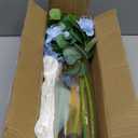 Tifuly 4pcs Fake Hydrangea with Vase - Real Touch Faux Hydrangea Flowers and 3pcs Eucalyptus Stems for Wedding Centerpiece Home Party Table DecorationBlue