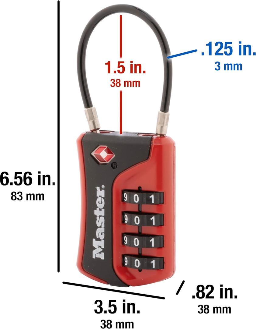 Master Lock 4697D Set Your Own Combination TSA Approved Luggage Lock, 1 Pack, Colors May Vary Red Master Lock 4697D Set Your Own Combination TSA Approved Luggage Lock, 1 Pack, Colors May Vary Red